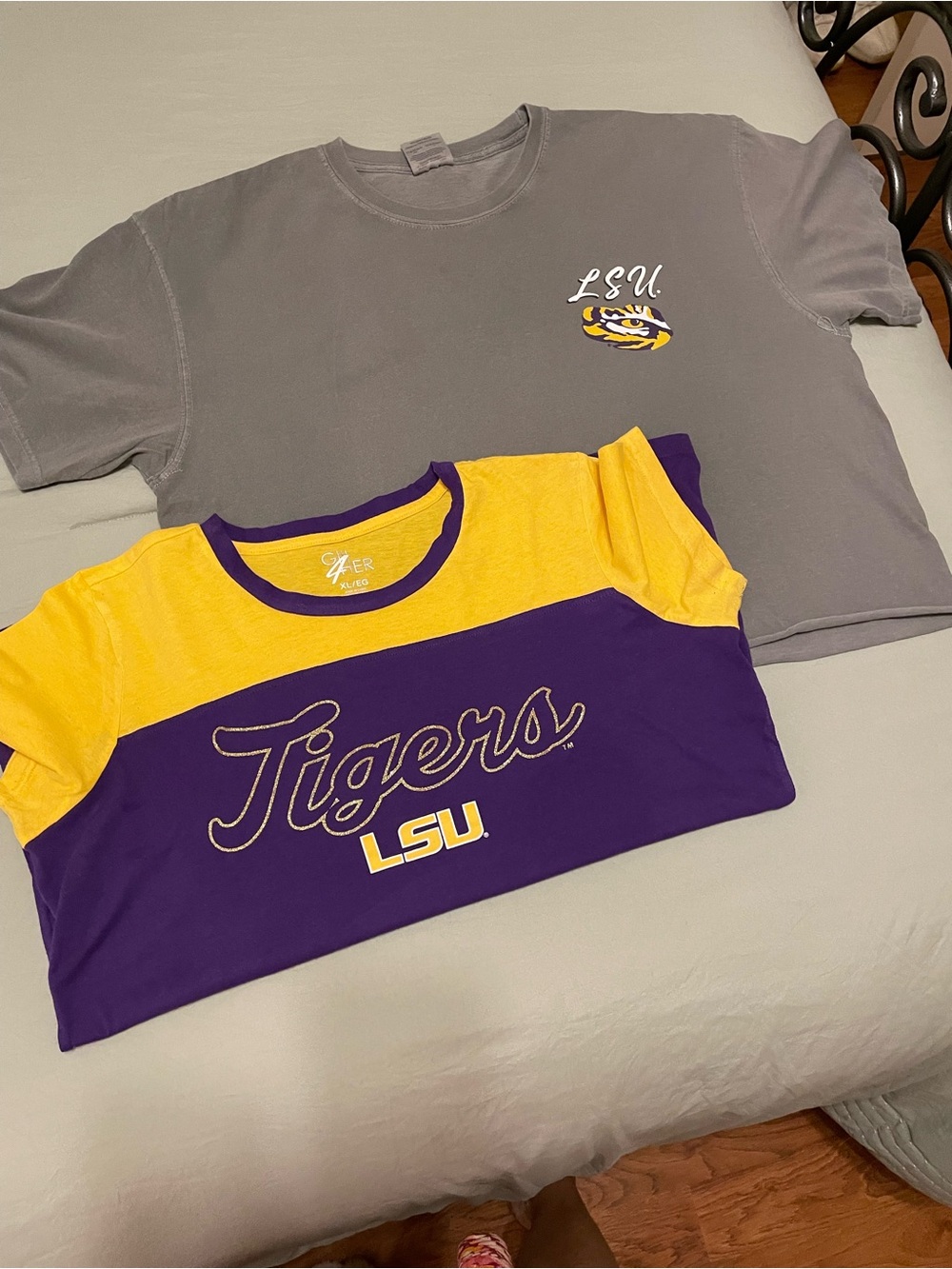 LSU Color-Blocked Tee - Purple & Gold